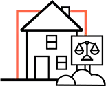 azurial étude notariale pictogrammes noir orange droit immobilier